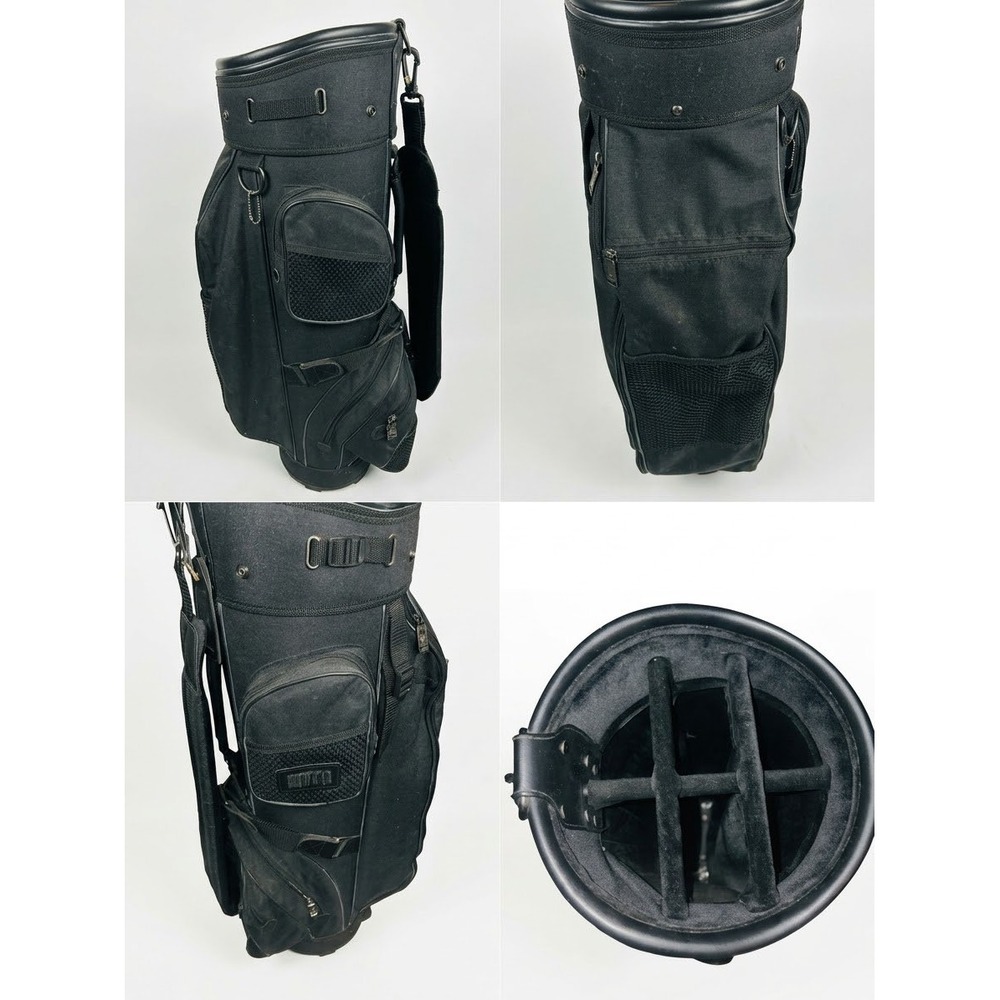 Knight Golf Cart Bag Black 6-Way Divider Padded Strap Lightweight Nylon Pockets